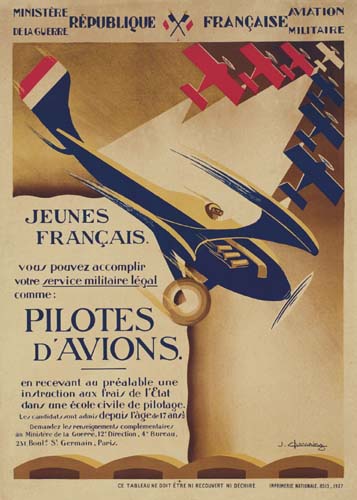 PILOTES DAVION. 1927. 34x24 inches. Imprimerie Nationale, [Paris].